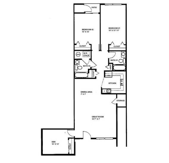 Two Bedroom Apartments with Den